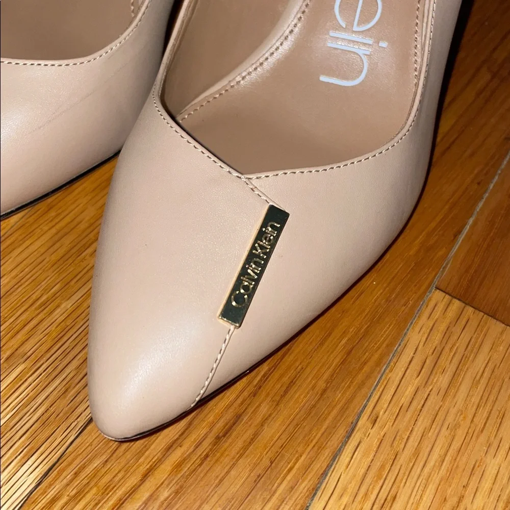 Anthropologie Calvin Klein Nude Heels. Gayle or Brady. ‎ Size 8.  Leather.